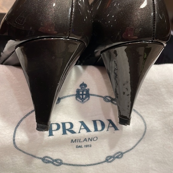 Prada Taffetas Glamour Pumps Grafite Color Size 38 - Picture 9 of 10